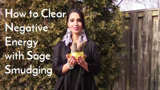 clear negative energy with sage smudging